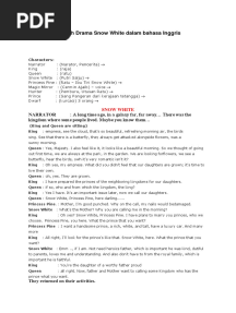 Naskah Drama Snow White Dalam Bahasa Inggris