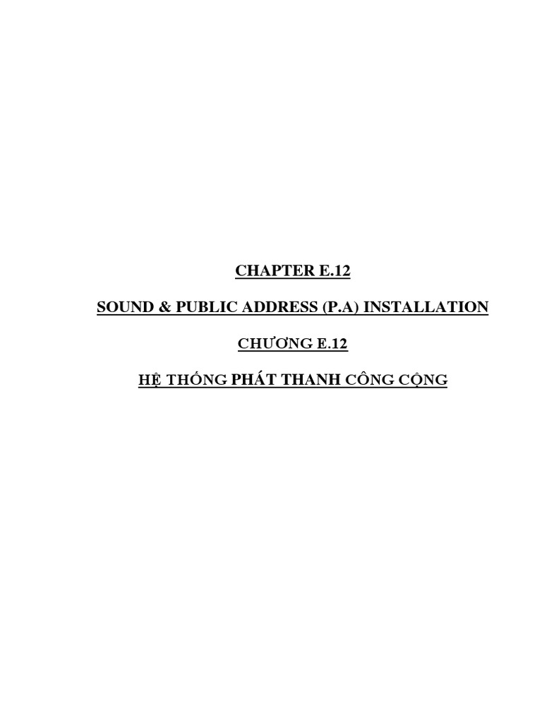 Sound - Public Address (P.a) Installation | PDF