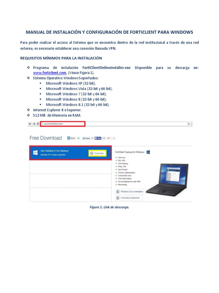 Configuracion Forticlient Windows | PDF | Red Privada Virtual.