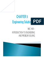 Engineering Solution: MEC 400 - Introduction To Engineering and Problem Solving