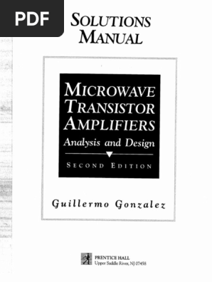 Solutions Microwave Transistors Amplifiers 2ed Gonzalez | PDF
