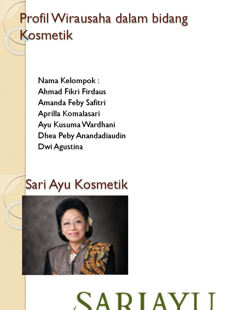 Profil Wirausaha Dalam Bidang Kosmetik