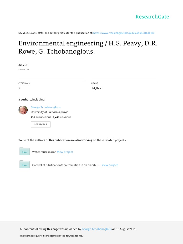 ENVIRONMENTAL ENGINEERING BY PEAVY AND ROWE PDF DOWNLOAD visual data 6