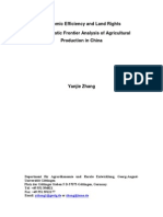Economic Efficiency and Land Rights - A Stochastic Frontier Analysis of Agricultural Production in China