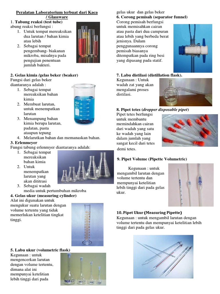 Alat Laboratorium yang Terbuat dari Kaca | PDF | Kesehatan Holistik ...