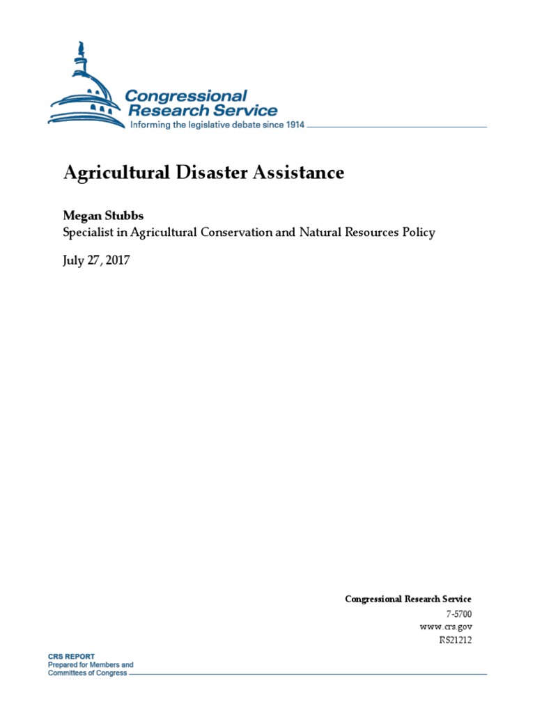 USDA Agricultural Disaster Aid Programs | PDF | Crop Insurance ...