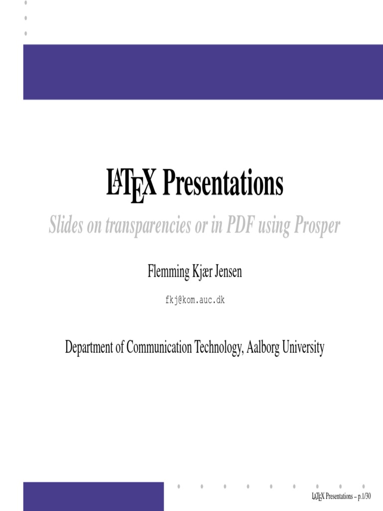 LaTeX Presentation Guide with Prosper | PDF | Portable Document Format ...