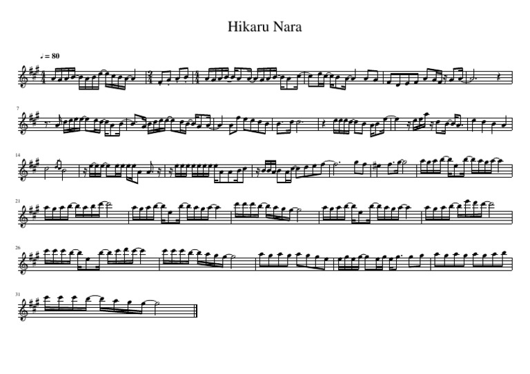 Hikaru Nara Sheet music for Piano, Trumpet in b-flat, Violin