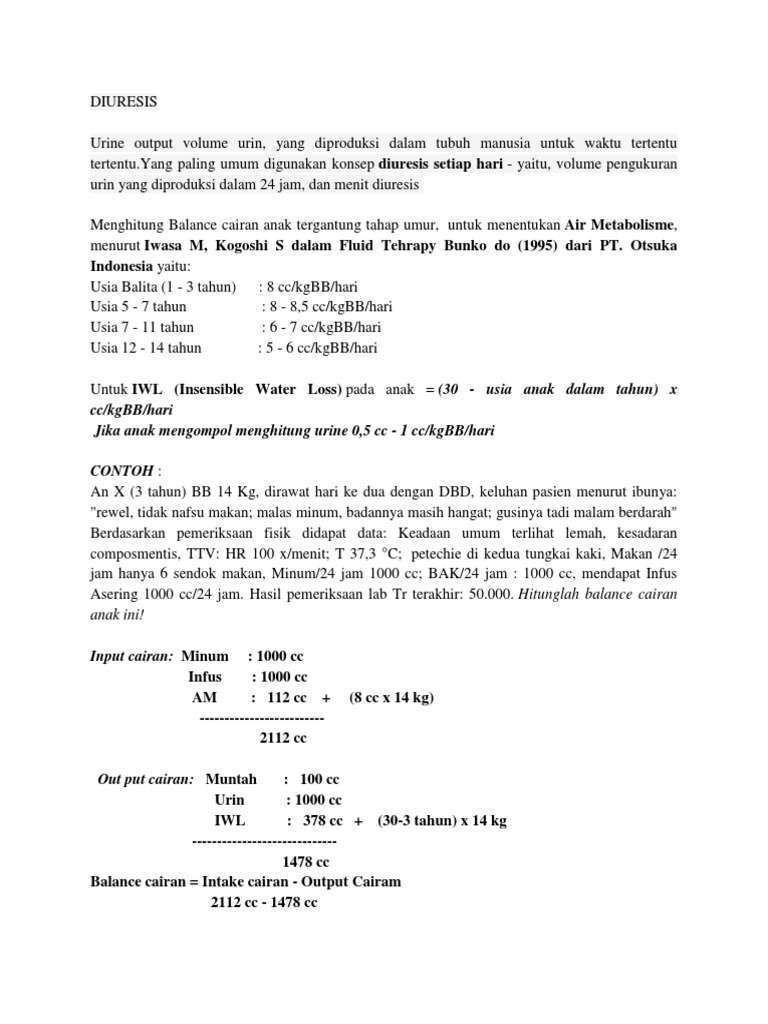 Cara Hitung Diuresis Docx