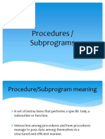 Procedures or Subprograms