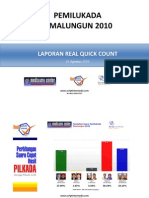 Laporan Real Quick Count Simalungun 2010 - Sumut