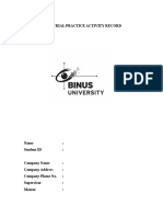 Industrial Practice-Activity Record