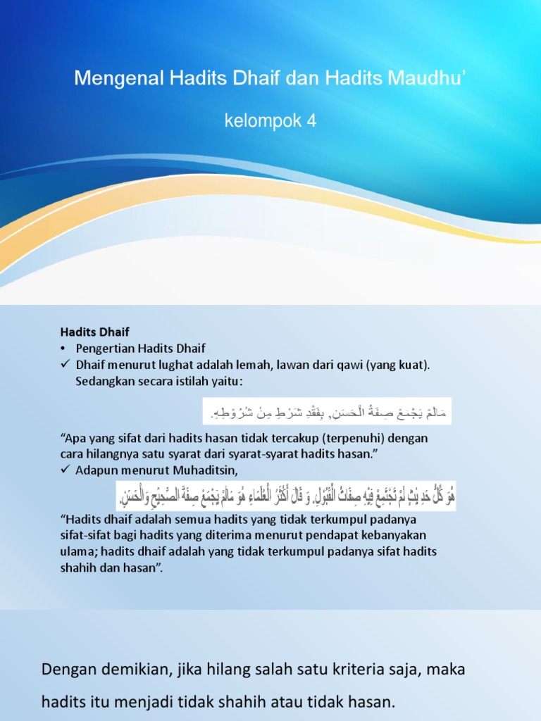 Mengenal Hadits Dhaif Dan Hadits Maudhu Ori Pdf