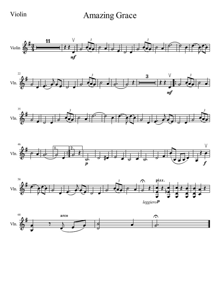 Amazing Grace Violin | PDF