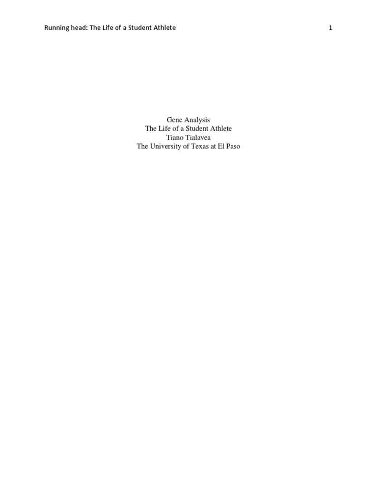 Gene Analysis Final Draft | PDF | Cognition | Psychological Concepts