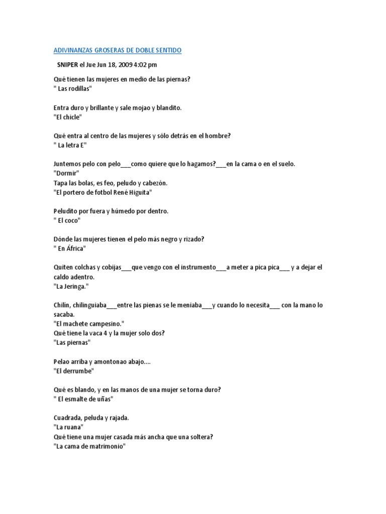 Featured image of post The Best 25 Adivinanzas Chistosas Doble Sentido