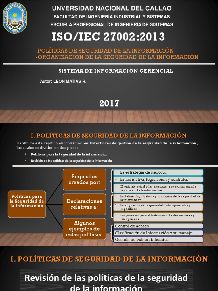 Políticas de Seguridad de La Información ISO 27002 | PDF | Seguridad de ...