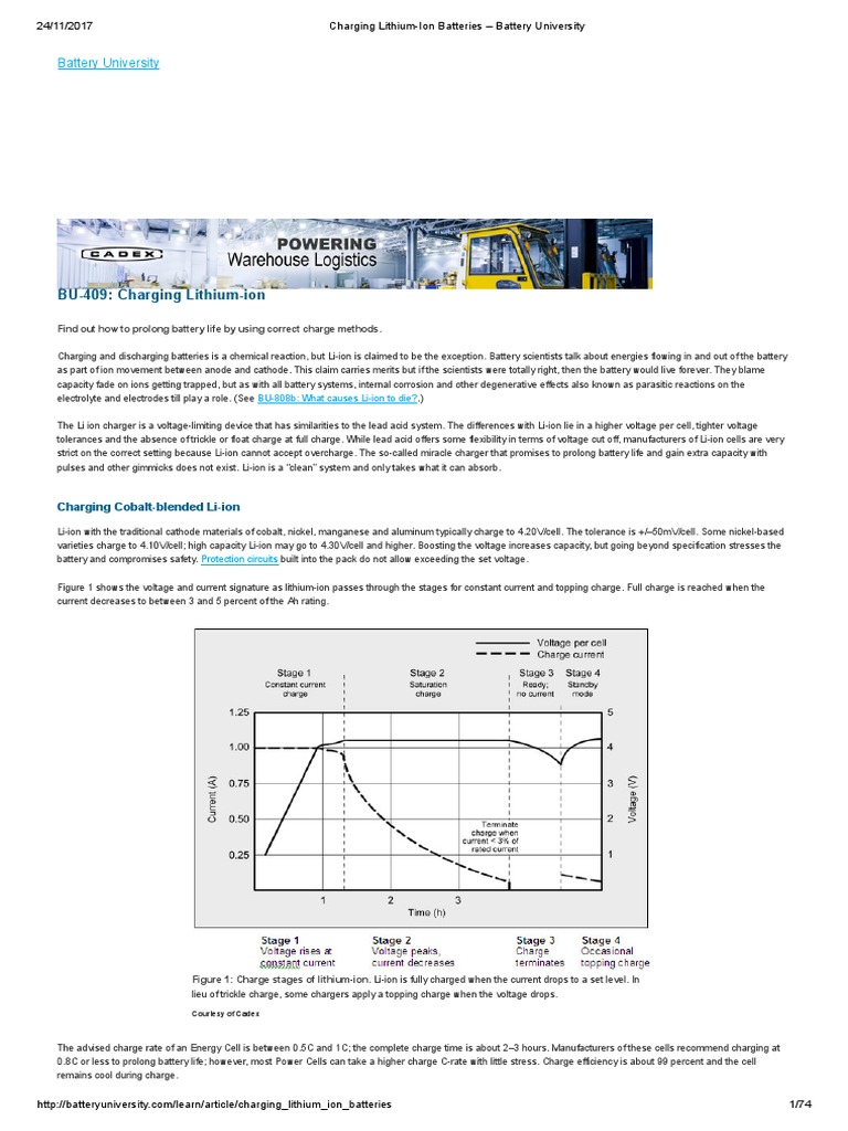 Charging Lithium-Ion Batteries - Battery University | PDF | Battery ...