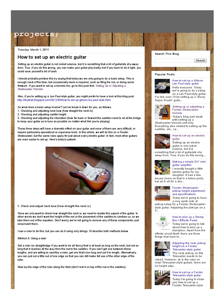 Electric Guitar Setup Guide | PDF | Guitars | Guitar Family Instruments