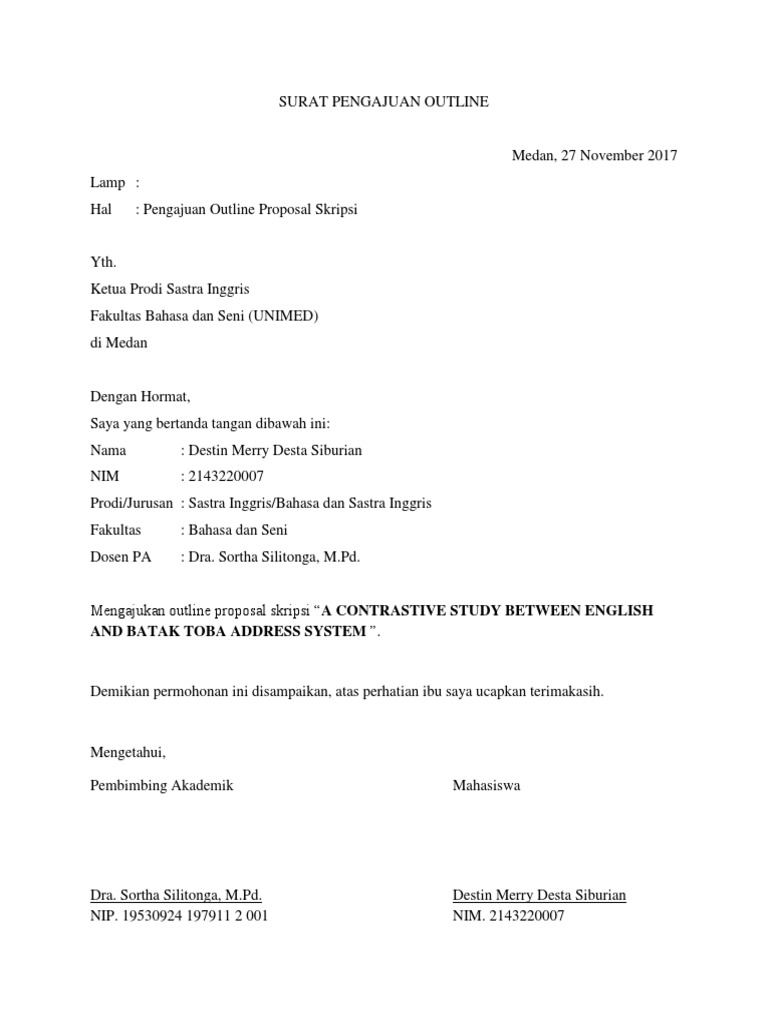 Contoh Outline Proposal Skripsi Bahasa Inggris - Pejuang 