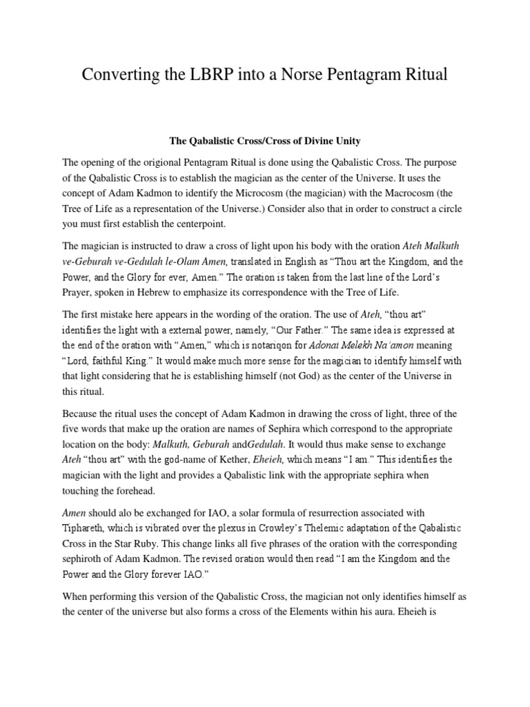 Norse Adaptation of the LBRP Ritual | PDF | Names Of God In Judaism ...