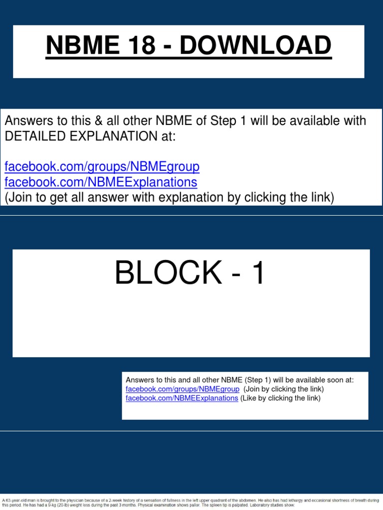 NBME Step 1 Answers & Explanations | PDF | Medical Specialties ...
