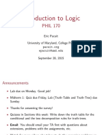 Introduction To Logic: PHIL 170