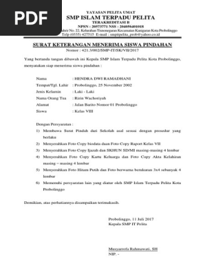 002 Surat Keterangan Menerima Siswa Dahan Hendra