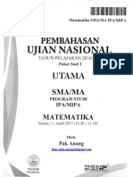 Pembahasan Soal UN Matematika SMA IPA 2017 Paket 1