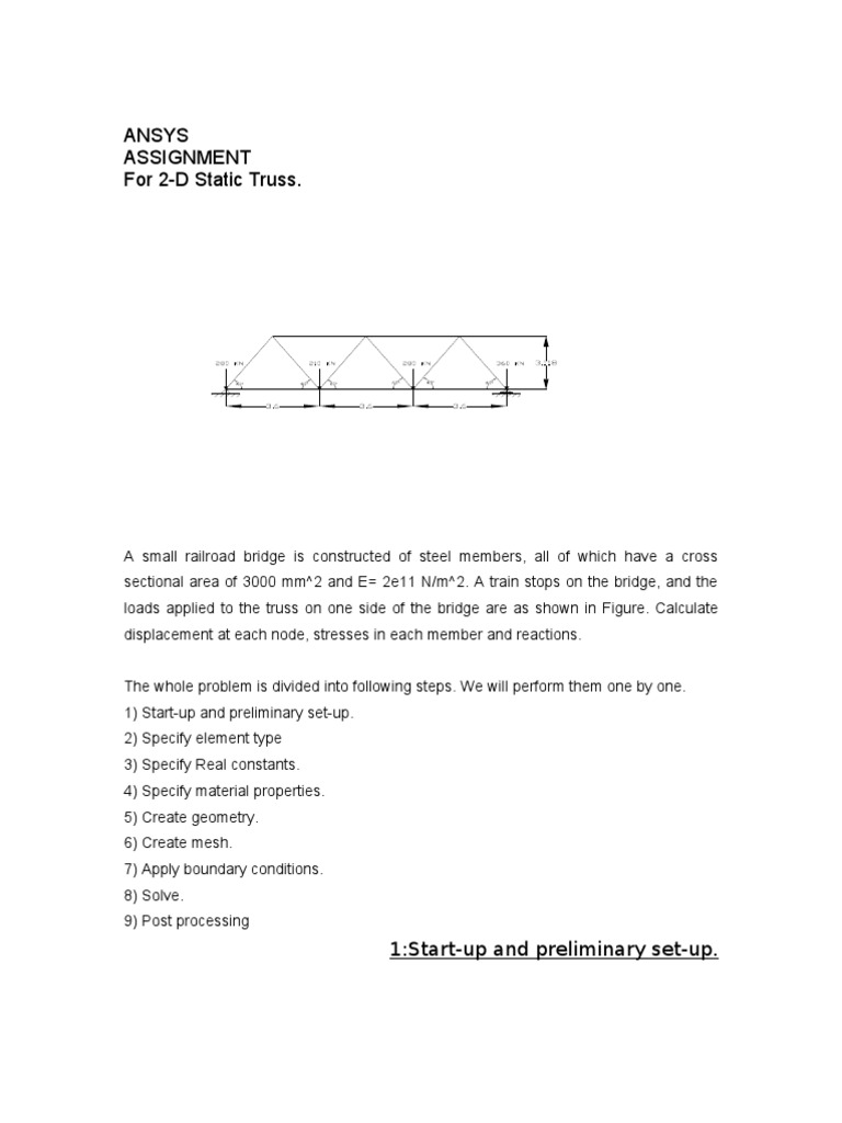ANSYS 2D Static Truss Analysis Guide | PDF | Truss | Menu (Computing)