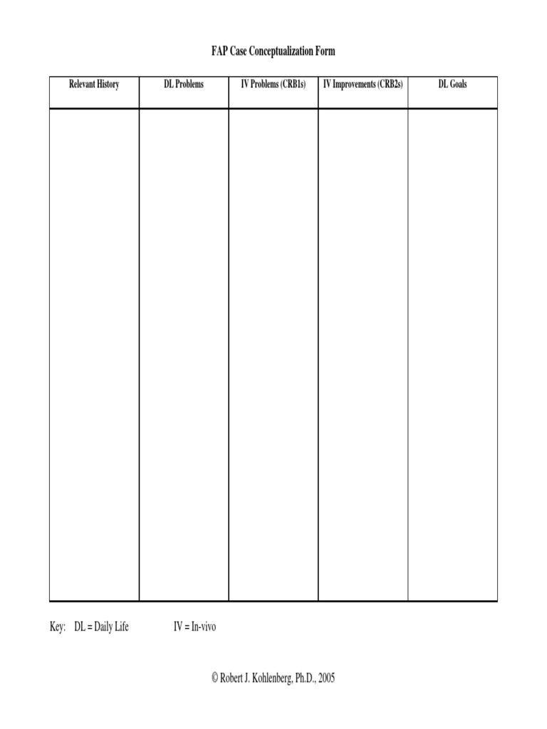 FAP Case Conceptualization Form | PDF