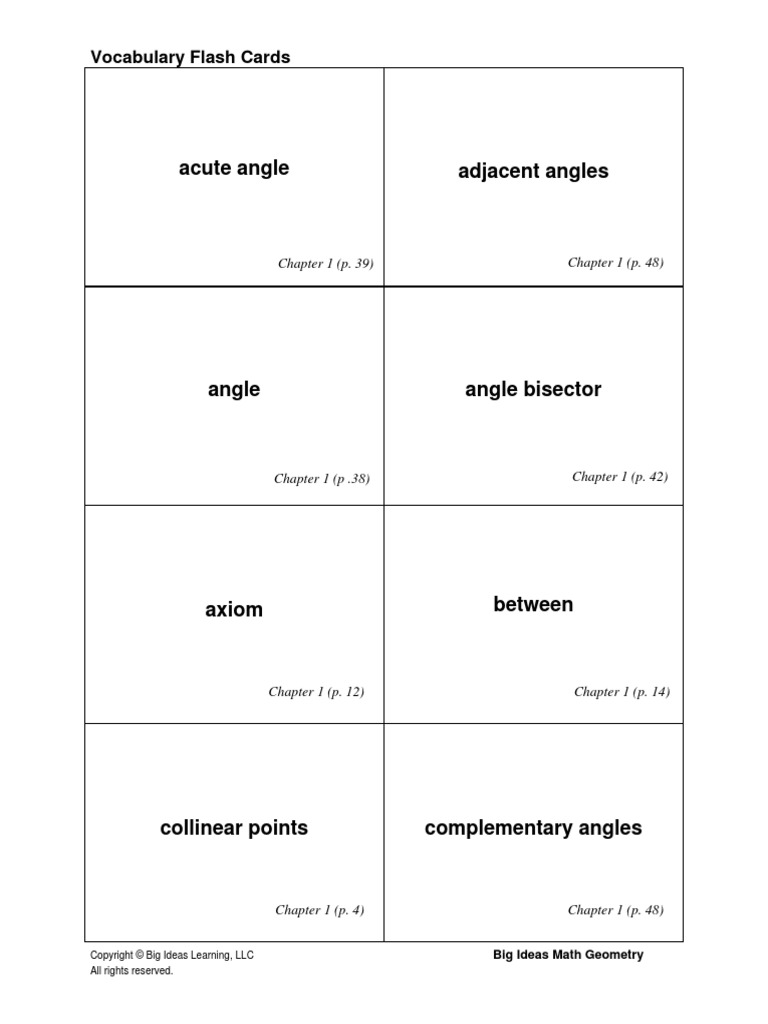 Geometry Flashcards PDF | PDF | Line (Geometry) | Angle