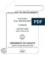 VI Sem. BA Sociology - Elective Course - Sociology of Development