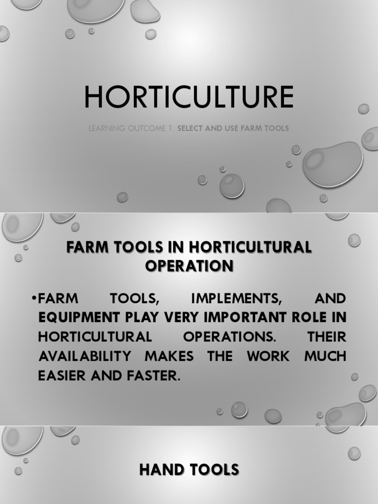 Horticulture Lesson1 Tools and Equipment Plough Horticulture And