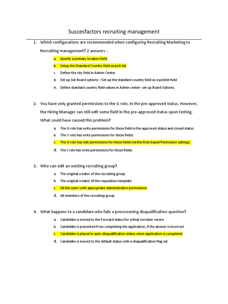 SuccessFactors Recruiting Management Guide | PDF | Provisioning ...