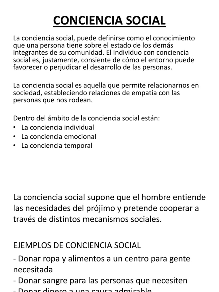 Ejemplos de Conciencia Social | PDF