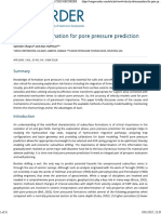 Velocity Determination for Pore Pressure Prediction