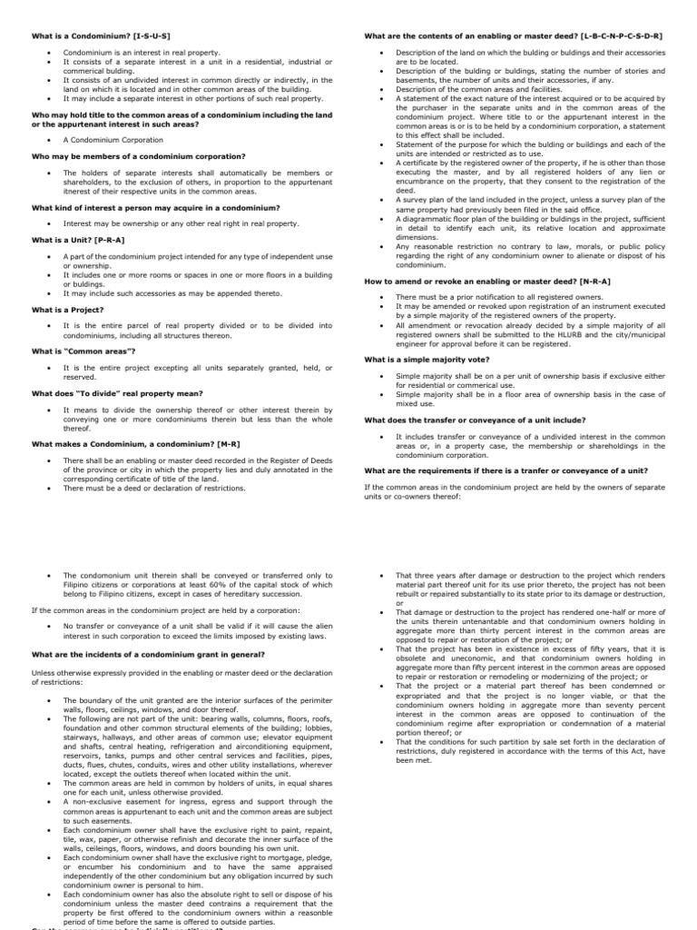 Condominium Act Condominium Ownership