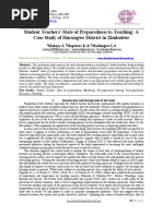 Student Teachers’ State of Preparedness to Teaching