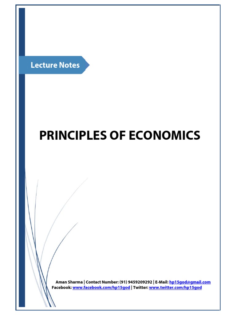 Principles of Economics Lecture Notes | PDF | Business | Finance ...