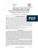 Factors Affecting Students' Academic Achievement in Zimbabwe's Rural Secondary Schools: A Case Study of Marimasimbe Secondary School in Jiri Community