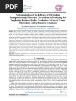 An Examination of the Efficacy of Polytechnic Entrepreneurship Education Curriculum in Producing Self Employing Business Studies Graduates