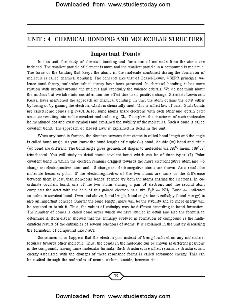 NEET UG Chemistry Chemical Bonding | PDF | Chemical Bond | Chemical ...