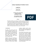 Electronic Analog Computing For Feedback Control