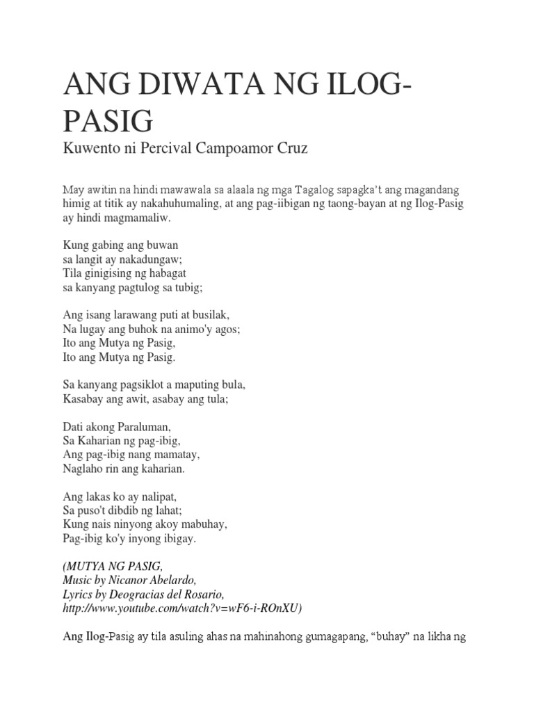 Ang Diwata NG Ilog | PDF
