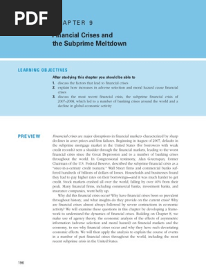 02 Chapter 9 Financial Crises and the Subprime Meltdown