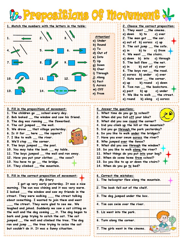 Prepositions of Movement Worksheet | PDF | Leisure | Sports