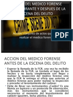 Accion Del Medico Forense Antes, Durante y Después de La Escena Del Delito en El Salvador