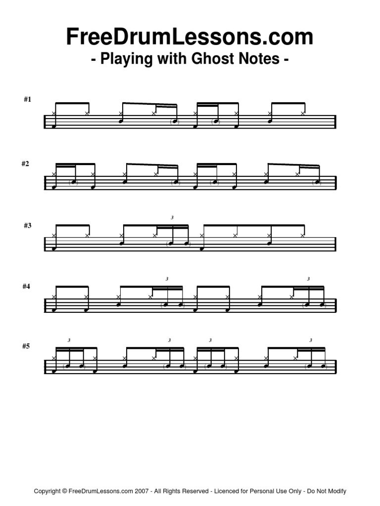 01 - Playing With Ghost Notes PDF | PDF