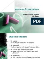 Classroom Expectations: Introduction To Algebra Mr. Jones